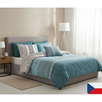 Povlečení Bavlněné povlečení Proužek modrý Velikost: 70x90, 140x200 cm