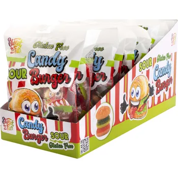 Bonbon Sour gummy burger - kusově balené kyselé želé burgery v sáčku 54g