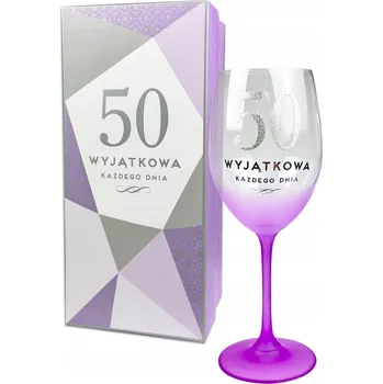 Sklenice Sklenička k 50. narozeninám, dárek pro ženu, skleničky PREMIUM na víno