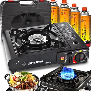 Turistický vařič Přenosný plynový vařič + 4x kartuše a bombičky pro kempování TIR