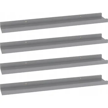 police Šedá nástěnná police MDF 60 x 9 x 3 cm, 4 ks