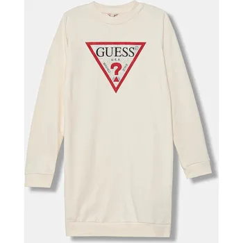 Dámské šaty Dětské bavlněné šaty Guess J3YK20.KA6R4.9BYA béžová 01X, vel. 147-157