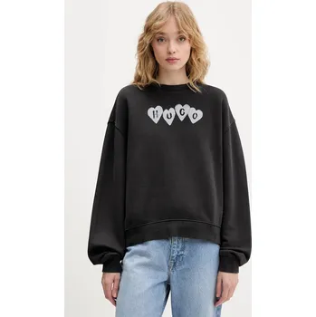 Dámská mikina Bavlněná mikina HUGO Deroxina_8 50555824 šedá 90X, vel. L