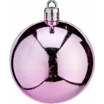 Vánoční dekorace Vánoční Baňky Krist+ K1912477-4 Růžová Plastová Ø 6 cm 24 Kusů