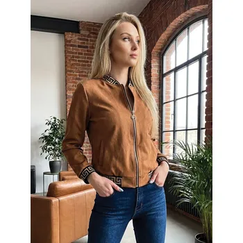 Dámská casual bunda Mikinová bundička v hnědé barvě, VELIKOST M