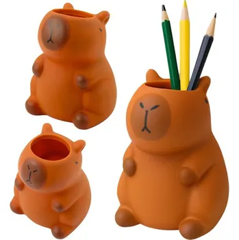 Organizér na tužky Kapybara figurka Hnědá 10 x 7 cm