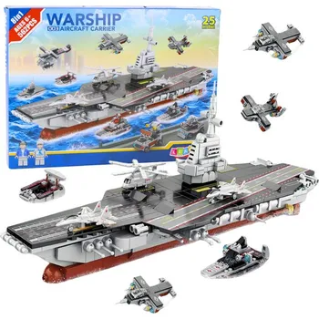 ostatní stavebnice Stavebnice Bloků Letadlová Loď Válečná Loď 562 dílků