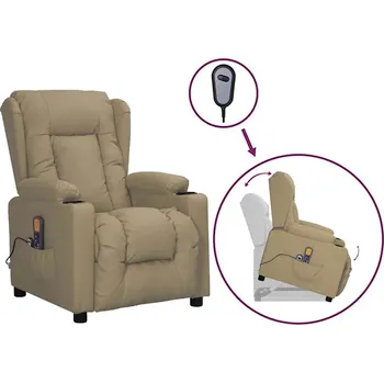 Masážní křeslo zahrada-XL Zvedací masážní křeslo cappuccino umělá kůže 3093452