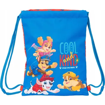 Školní sáček Sáček na obuv s provázky The Tlapková patrola Cool Modrý Červený 26 x 34 x