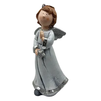 Vánoční dekorace Prodex import s.r.o. Anděl bílo-stříbrný s hvězdou maxi 48 cm Prodex JHH17737194