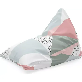 Sedací pytel Sablio Sedací vak Triangl Obrazce v něžných barvách: 120 x 100 x 100 cm