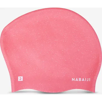DECATHLON Plavecká silikonová čepice na dlouhé vlasy RŮŽOVÁ