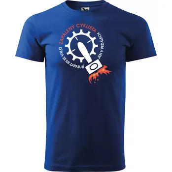 Sablio Tričko s potiskem Zapálený cyklista - modré 5XL