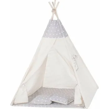 Dětská deka Teepee stan pro děti SPRINGOS Šedý s hvězdami