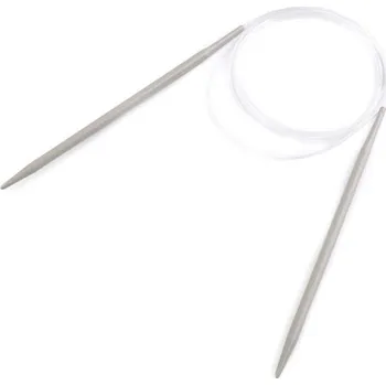 Nástroj na niť a příze Kruhové jehlice č. 4,5; 5; 5,5; 6; 7; 8 - 5 mm stříbrná