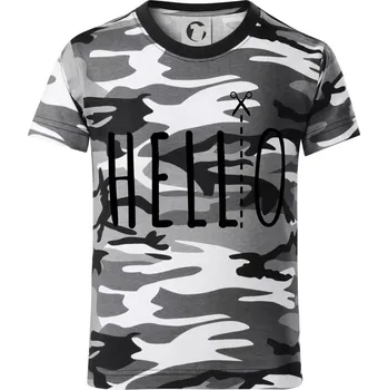 Chlapecké tričko Hello - Dětské maskáčové triko - 104-110cm / 3-4 roky ( Šedý maskáč )