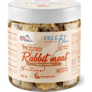 Pamlsek pro psa Syta Micha Freezy Pure Lyofilizované pamlsky pro psy – králičí maso 70 g