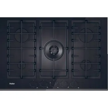 Varná deska Plynová varná deska Haier HAVG75TBBP 74,5 cm, 5 hořáků, černá