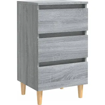 Noční stolek Noční stolek šedý dub sonoma 40 x 35 x 69 cm s dřevěnými nohami