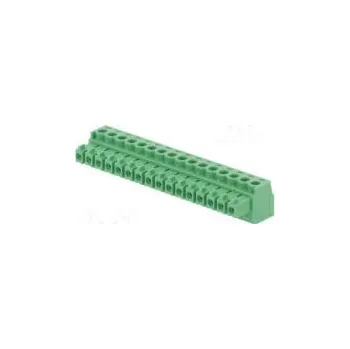 Rozpojovací svorkovnice 3,81mm póly 16 přímý zástrčka zelená