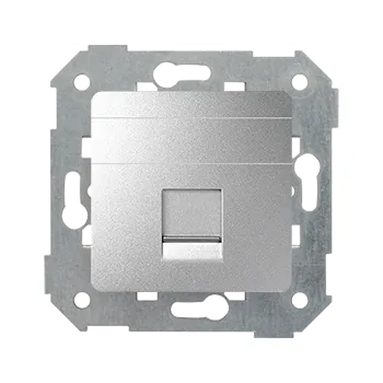 vypínač Kryt komunikační a datové zásuvky Keystone 1 násobný, plochý, Simon 82 82005-93, hliníková
