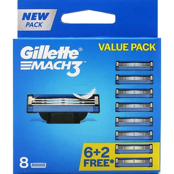 Příslušenství k holicímu strojku Gillette Mach3 náhradní břity 8 ks + Prodloužená možnost vrácení zboží do 30 dnů.