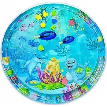 Hračka pro nejmenší Nafukovací Vodní Senzorická Podložka Pro Miminka Kulatá Podložka XXL Velká 105 cm