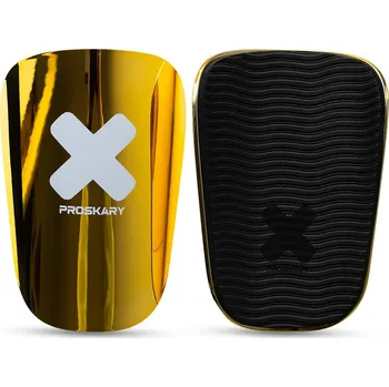 Sportovní chránič PROSKARY Miniaturní fotbalové chrániče Premium M BÍLÁ|ŽLUTÁ