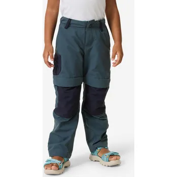 Dívčí obuv QUECHUA Dětské turistické odepínací kalhoty 2v1 2–6 let MH 500 2 ROKY MODRÁ|ŠEDÁ