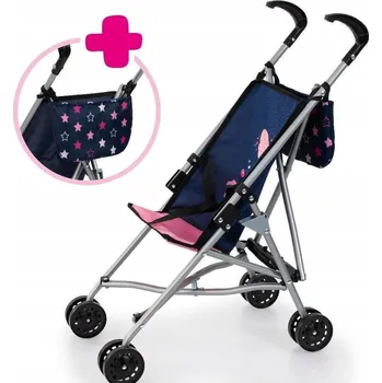 KOČÁREK PRO PANENKY S TAŠKOU MODRÝ