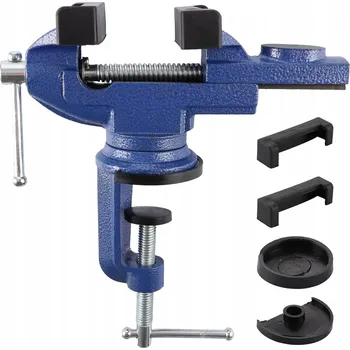 Svěrák OTOČNÝ ZÁMEČNICKÝ SVĚRÁK 360° LITINOVÝ MASIVNÍ STOLNÍ MALÝ S KOVADLINOU