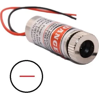 Vývojová deska Laserový modul s optikou vykreslující čáru - Červený, 4~6mW 12mm 3 - 5V