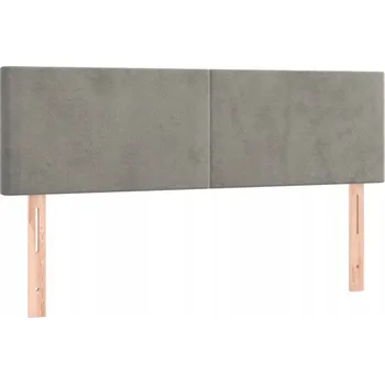 Čelo postele sametové, nastavitelná výška, světle šedé, 144x5x78/88 cm