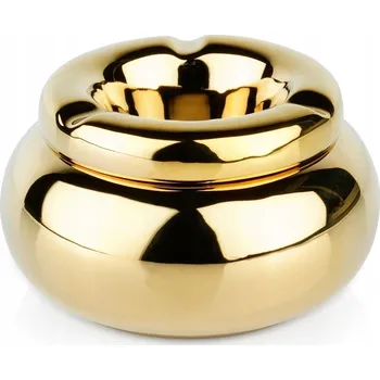 POPELNÍK KULATÝ ZLATÝ DEKORATIVNÍ NA CIGARETY POPELNÍK