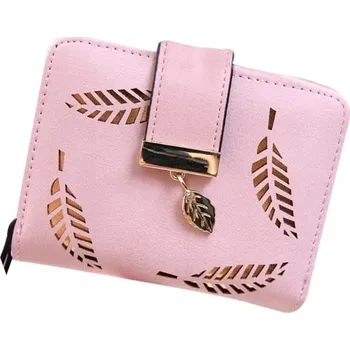 Peněženka Dámská kožená peněženka růžová na karty klasická vodorovná obálka (1 ks)