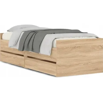 Postel Rám postele se zásuvkami, dub sonoma, 193x93x50 cm
