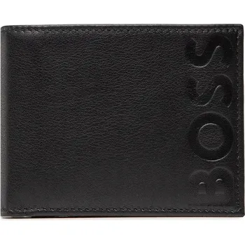 Peněženka Pánská kožená peněženka HUGO BOSS horizontální z pravé kůže černá