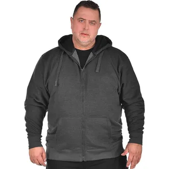 Oblečení a móda Pánská velká mikina na zip Kam 503H tmavě šedá (5XL)