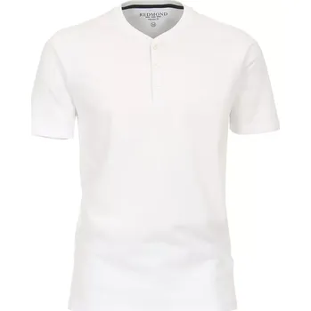 Pánské tričko Pánská velká košile s krátkým rukávem a třemi knoflíky Redmond 666-0 bílá (4XL)