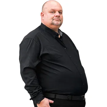 Pánská košile Pánská velká hladká košile s dlouhým rukávem Duke D555 Richard černá (3XL)