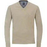 Velký pánský svetr přes hlavu s výstřihem do V Redmond 600-212 béžová (5XL)