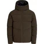 Velká pánská prošívaná bunda s kapucí Jack & Jones 12283873 hnědá (5XL)