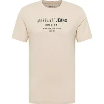 Oblečení a móda Velké pánské tričko s potiskem Mustang 1017133-4092 béžová (6XL)