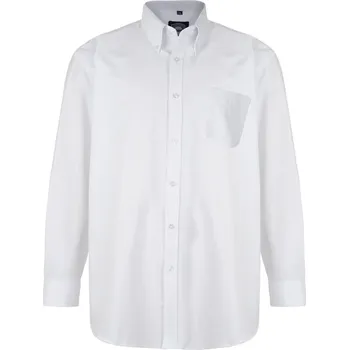 Pánská košile Velká pánská hladká košile s dlouhým rukávem Kam 664 bílá (6XL)