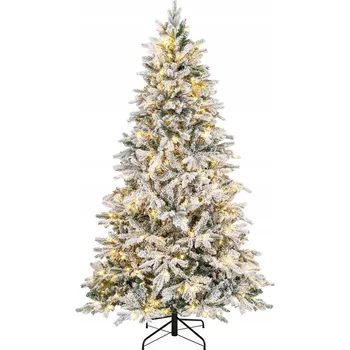 Vánoční stromek Umělý vánoční stromek s LED osvětlením a umělým sněhem 210 cm