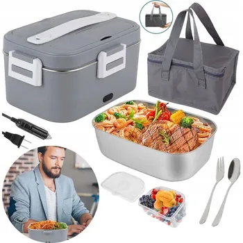 Svačinový box Elektrický obědový box ohřívač jídla 80 W 1,8 l přenosný
