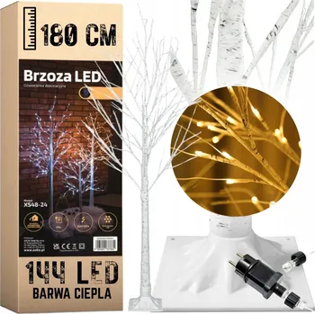 Vánoce Bříza LED 120cm 48 LED teplá bílá vánoční stromek dekorace