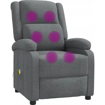 Křeslo Rozkládací masážní křeslo s vibrační funkcí, tmavě šedé, 70x93x98 cm