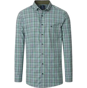 Pánská košile Velká pánská košile s dlouhým rukávem v kostce Redmond 252005111-600 zeleno-modrá (3XL)