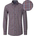 Velká pánská kostkovaná košile s dlouhým rukávem Redmond 252400111-500 tmavě modro-oranžová (2XL)